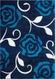 Navy Turquoise Rose Pattern Area Rug Hot on Sale