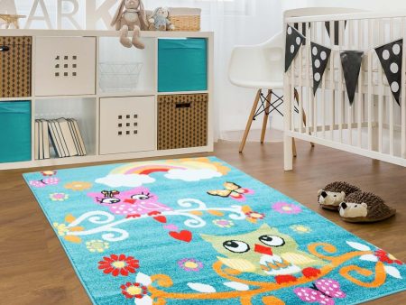 MODA KIDS OWL AREA RUG Turquoise Fashion