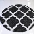 Black White Shaggy Area Rug Carpet Mat 5 Feet Round Circular Circle for Living Room Bedroom Patio Decoration For Cheap