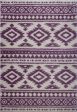 Damask Trellis Ivory Berry Purple Shaggy Area Rug on Sale