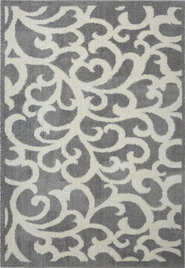 Nanaimo Shaggy Light Grey Micro-Polyester Rug For Sale