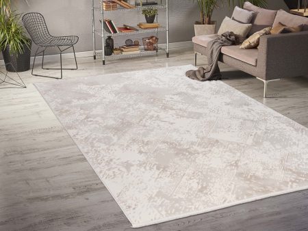 Ladole Rugs Abstract Pattern Home Decor Indoor Area Rug - Amazing Premium Carpet for Living Room, Bedroom, Dining Room, Kitchen, and Office - Cream Online Hot Sale