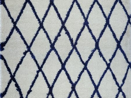 Toronto Trellis Ivory Navy Blue Area Rug Sale