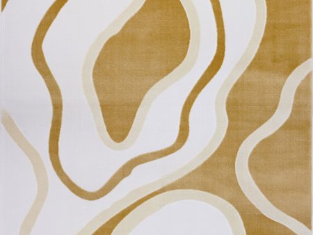 Peach White Abstract Pastel Area Rug Cheap