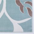 Light Blue Rose Pattern Area Rug Sale