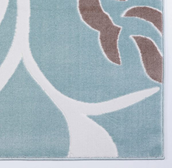 Light Blue Rose Pattern Area Rug Sale