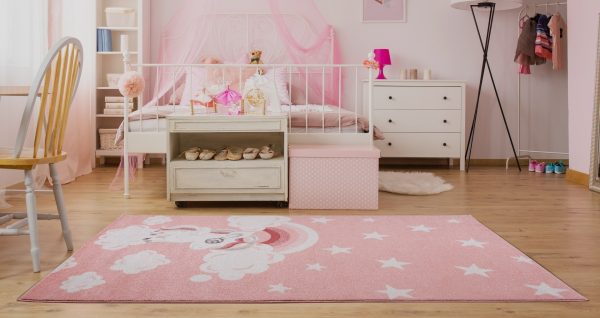 Light Pink Unicorn Kids Area Rug Fashion