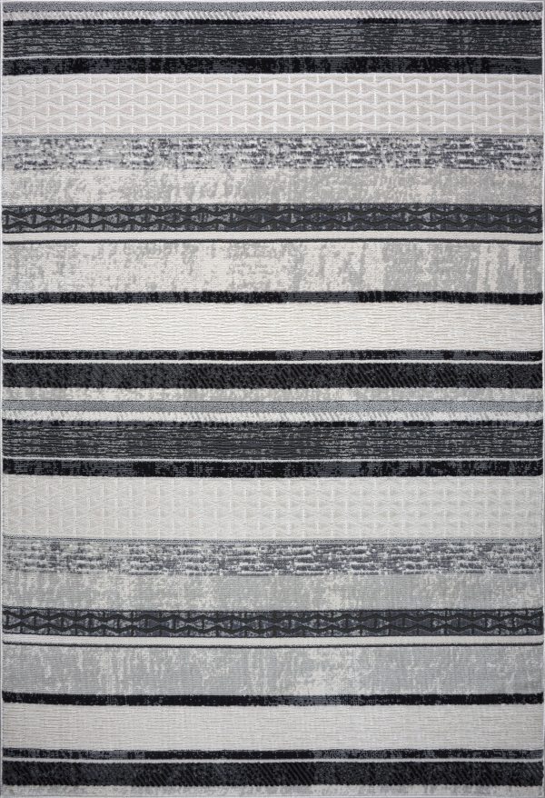 Lucas Dark Light Grey Modern Contemporary Area Rug Online now