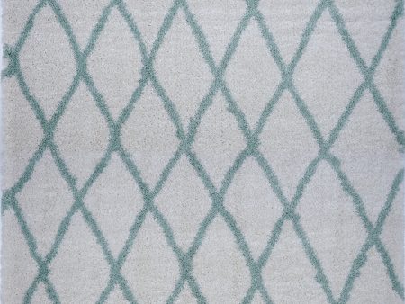 Toronto Trellis Ivory Aqua Green Area Rug Discount