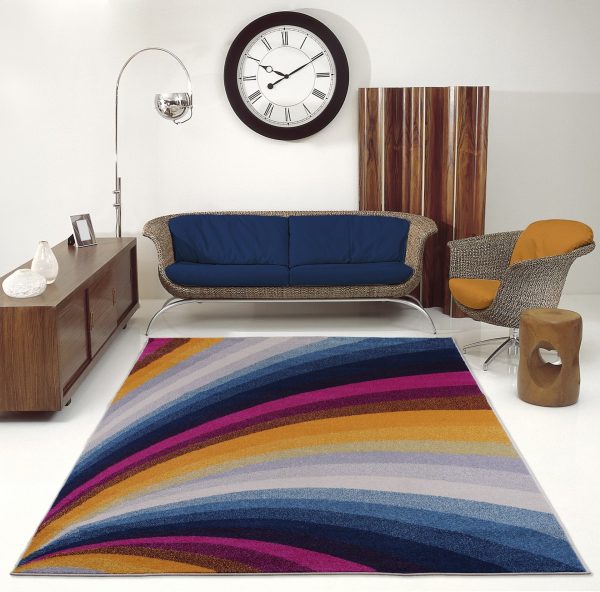 Opal Abstract Style Rainbow Contemporary Modern Indoor Mat Carpet in Multicolor, 2x3 (1 10  x 2 11 , 57cm x 90cm), 2x3 (1 10  x 2 11 , 57cm x 90cm), Multicolor Cheap