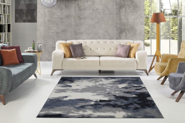 Toronto Sky Gray Abstract Area Rug on Sale