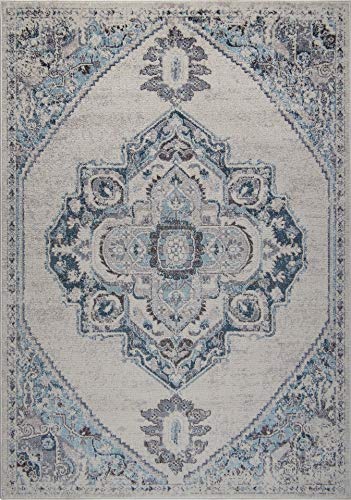 Miranda Persian Traditional Ivory Blue Area Rug 2 7  X 4 11  (Approx. 3 by 5 feet) for Entrance, Hallway, Balcony For Discount