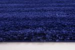 Solid Color Shaggy Meknes Durable Beautiful Turkish Rug in Navy Blue Sale