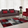 Copper Currant Red Grey Living Room Area Rug Contemporary Modern Geometric Design Hallway Dining Rug Discount