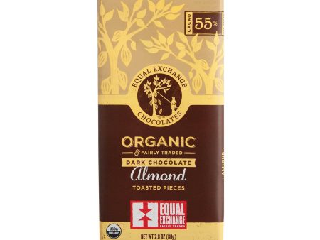 Equal Exchange Dark Choc Almond Bar Og 2.8oz Online Hot Sale