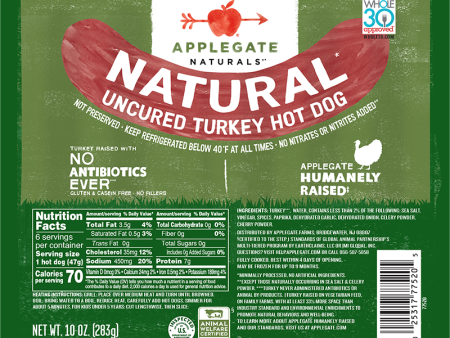 Applegate Natural Uncured Turkey Hot Dog 100z Hot on Sale