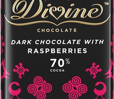 Divine 70% Dark Choc Raspberries Bar 3 Oz on Sale