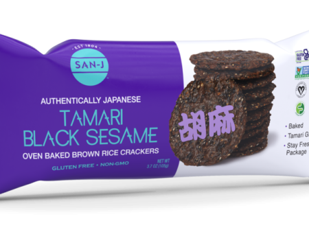 San-J Tamari Black Sesame Brown Rice Cracker 3.7oz Online now